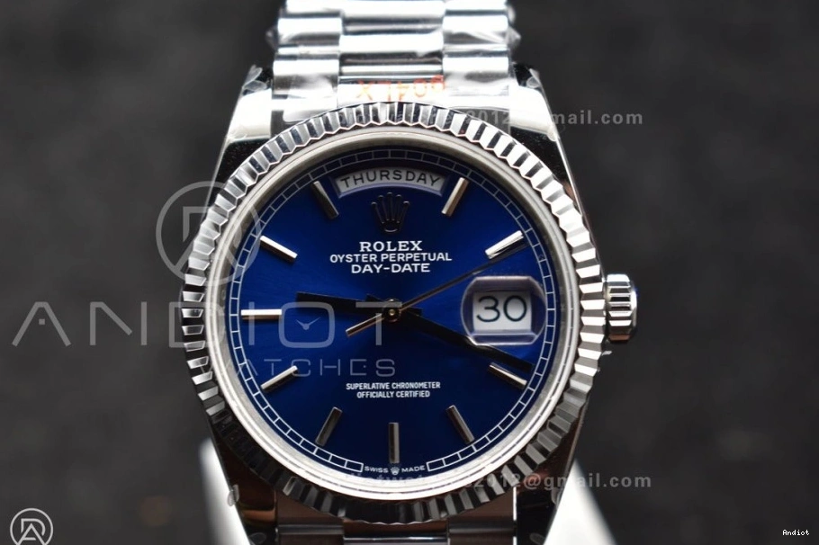 (Gain Dial Bracelet 904L Blue on Edition 36 President Weight) V5 SS vr3255 QF Best DayDate Steel 0323